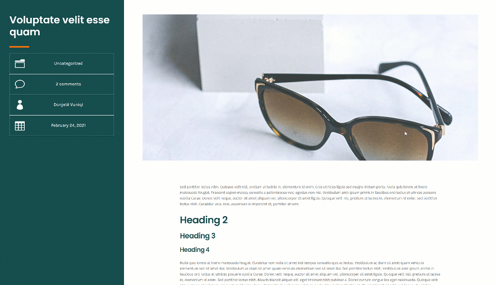 sunglasses shop blog post template