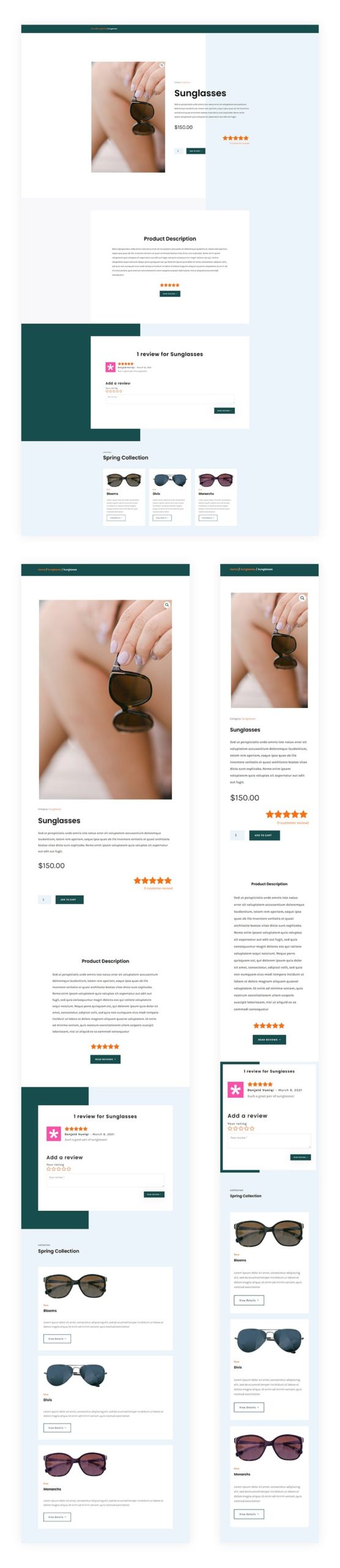 sunglasses shop product page template
