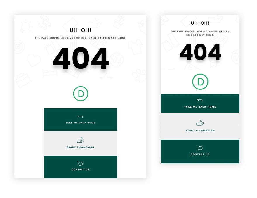 crowdfunding 404 page template
