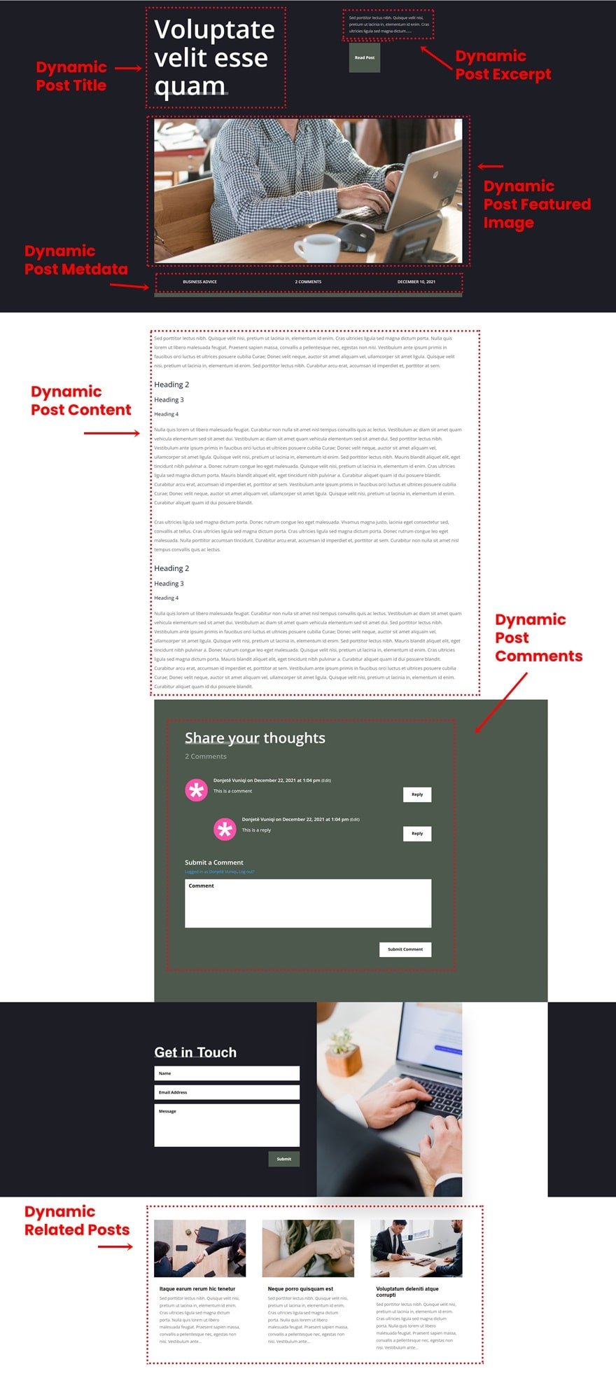 blog post template corporate layout pack