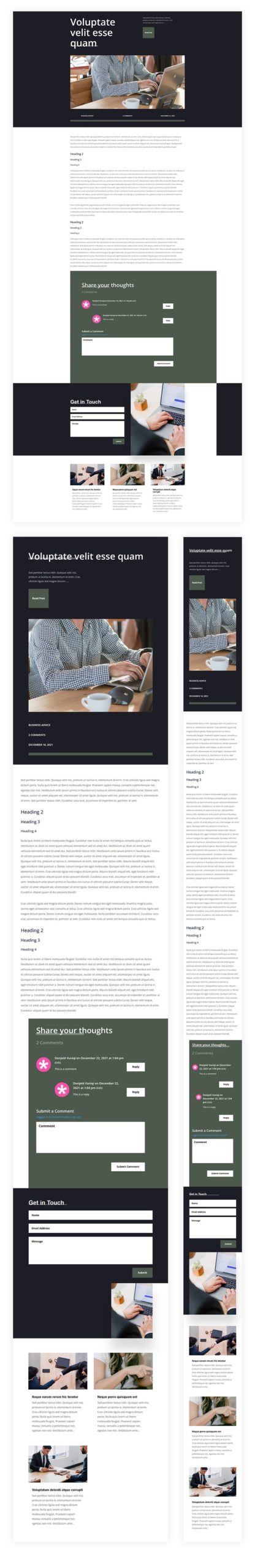 blog post template corporate layout pack
