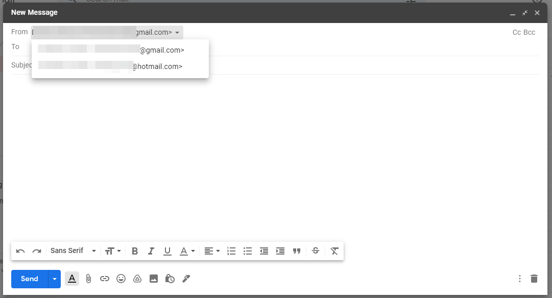 Selecting a sender in Gmail