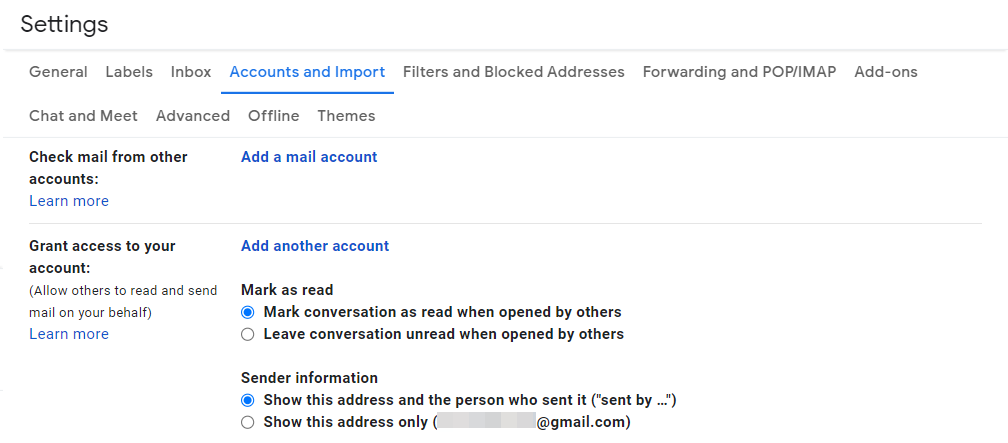 Check mail from other accounts option in Gmail