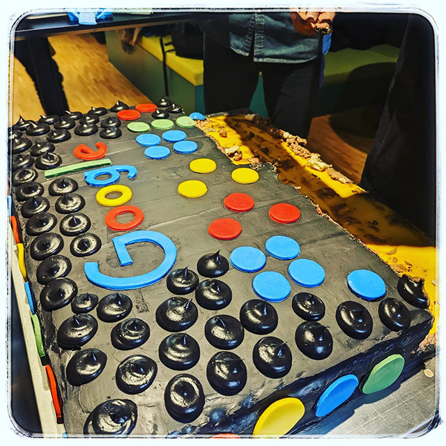 Google Button Game Cake