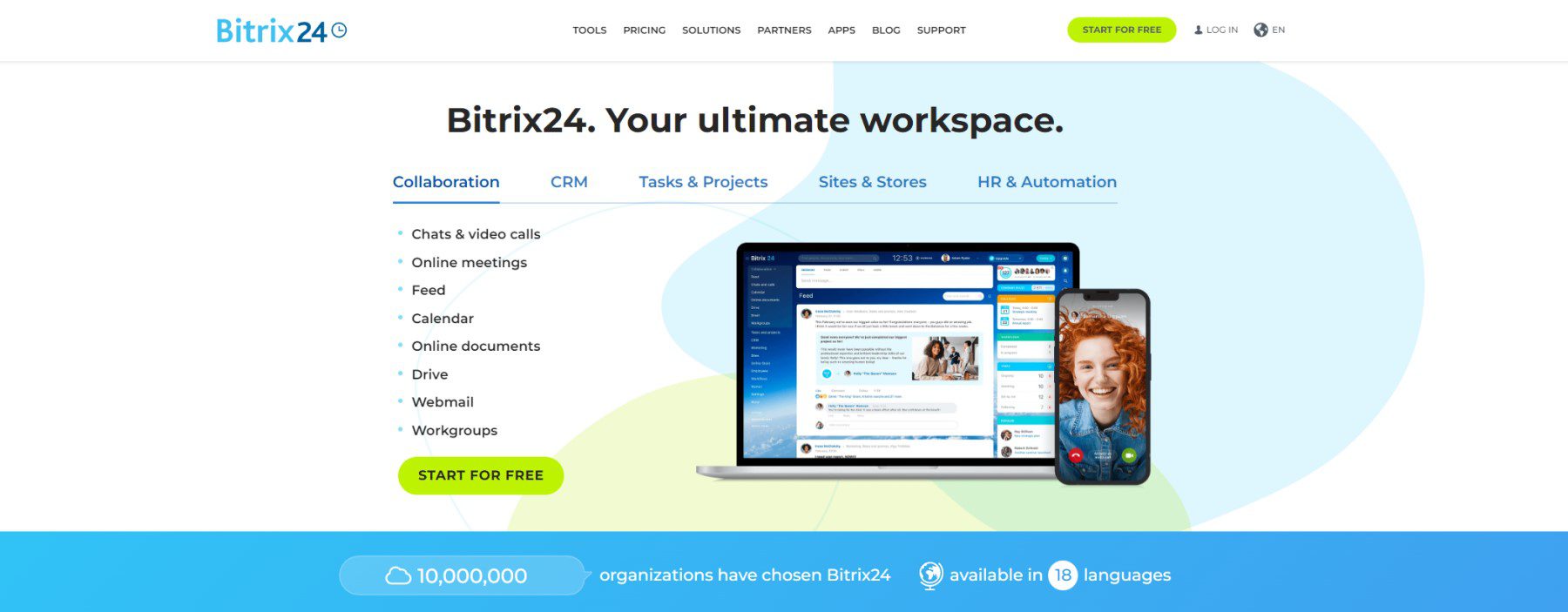 Bitrix24 CRM Homepage View