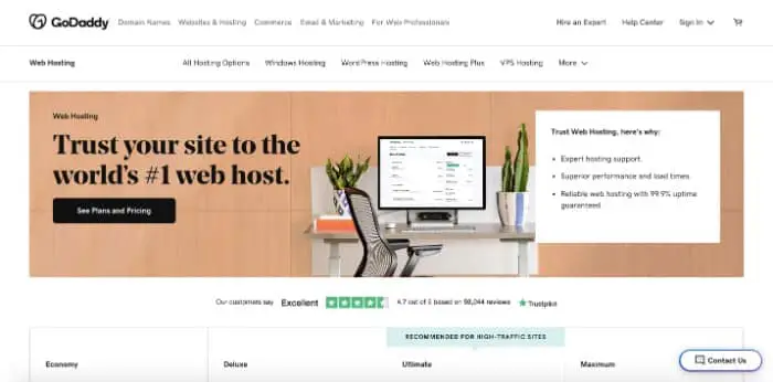 Best Web Host for Small Business, GoDaddy