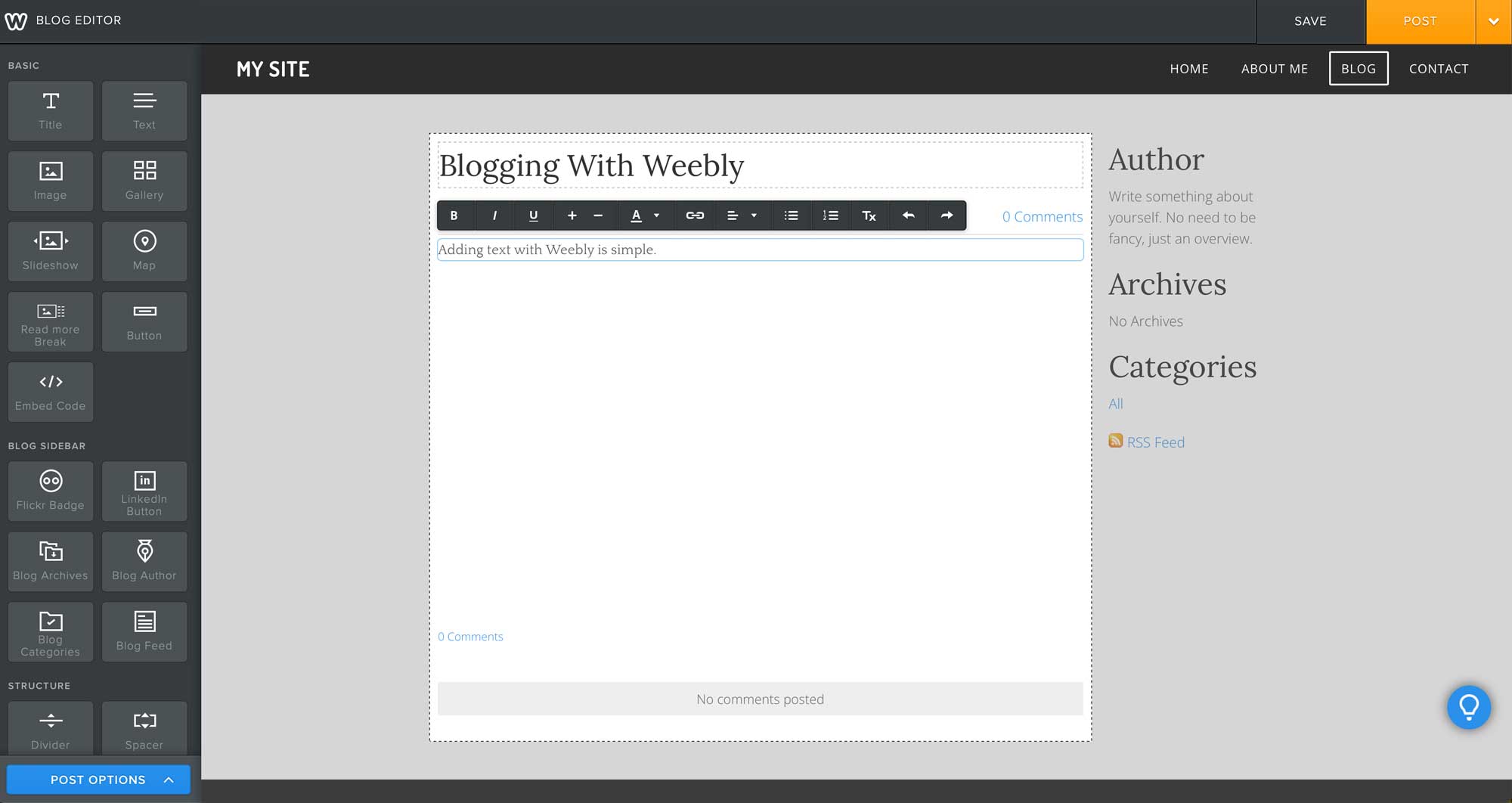 Publishing with Weebly