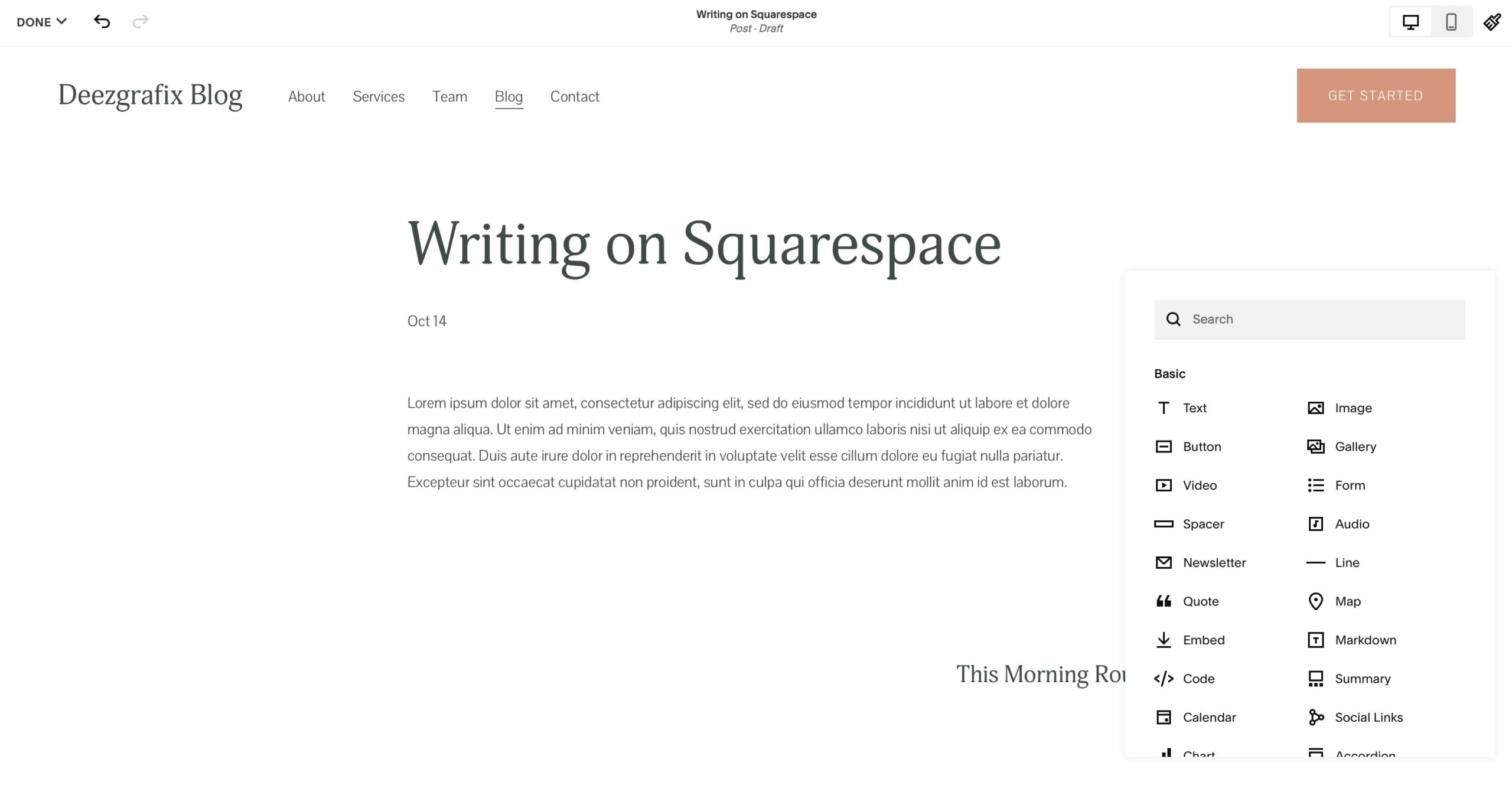 Squarespace publishing tools
